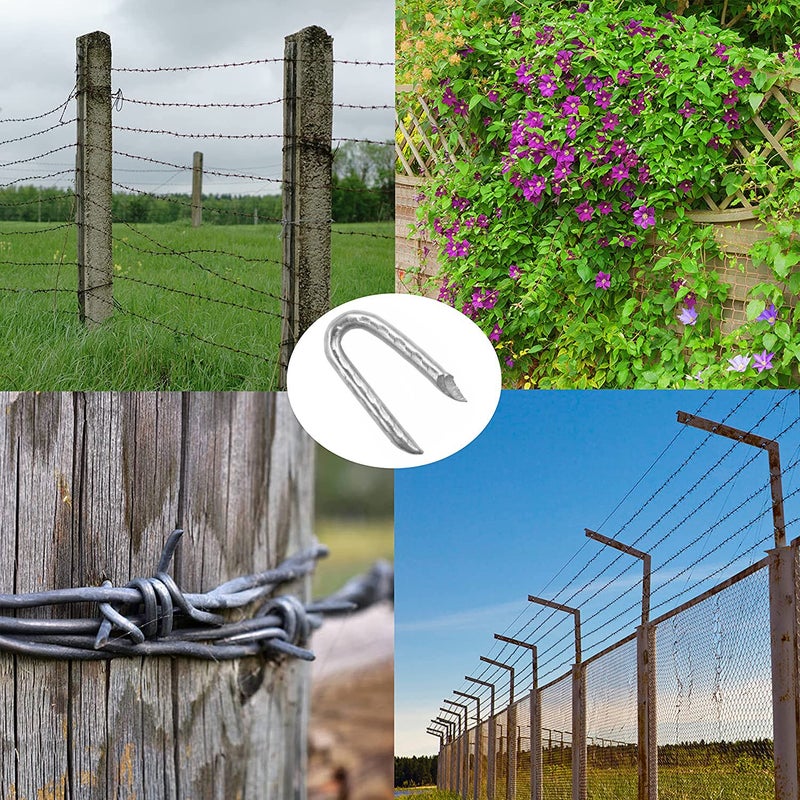 OMOTOOL Steel Wire Fencing Staples (70 pcs), 3.6 * 30mm-Heavy Duty Galvanized U-Shaped Fasteners Nails for Wire Mesh and Woven Fencing - Image 4